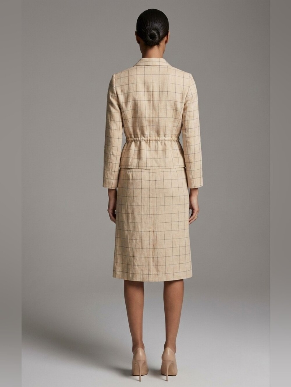 Vintage | Jacques Esterel Paris Windowpane Skirt Suit - Picture 3 of 13